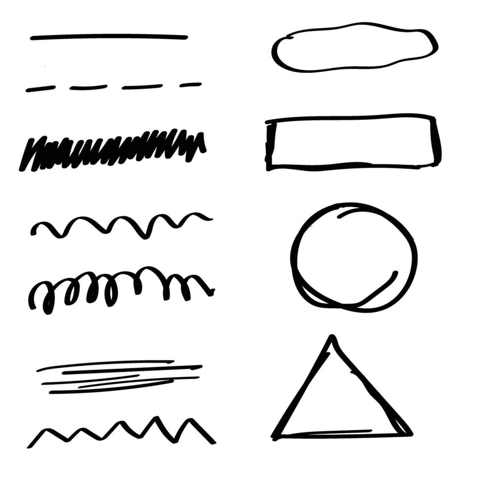 hand drawn line shape vector