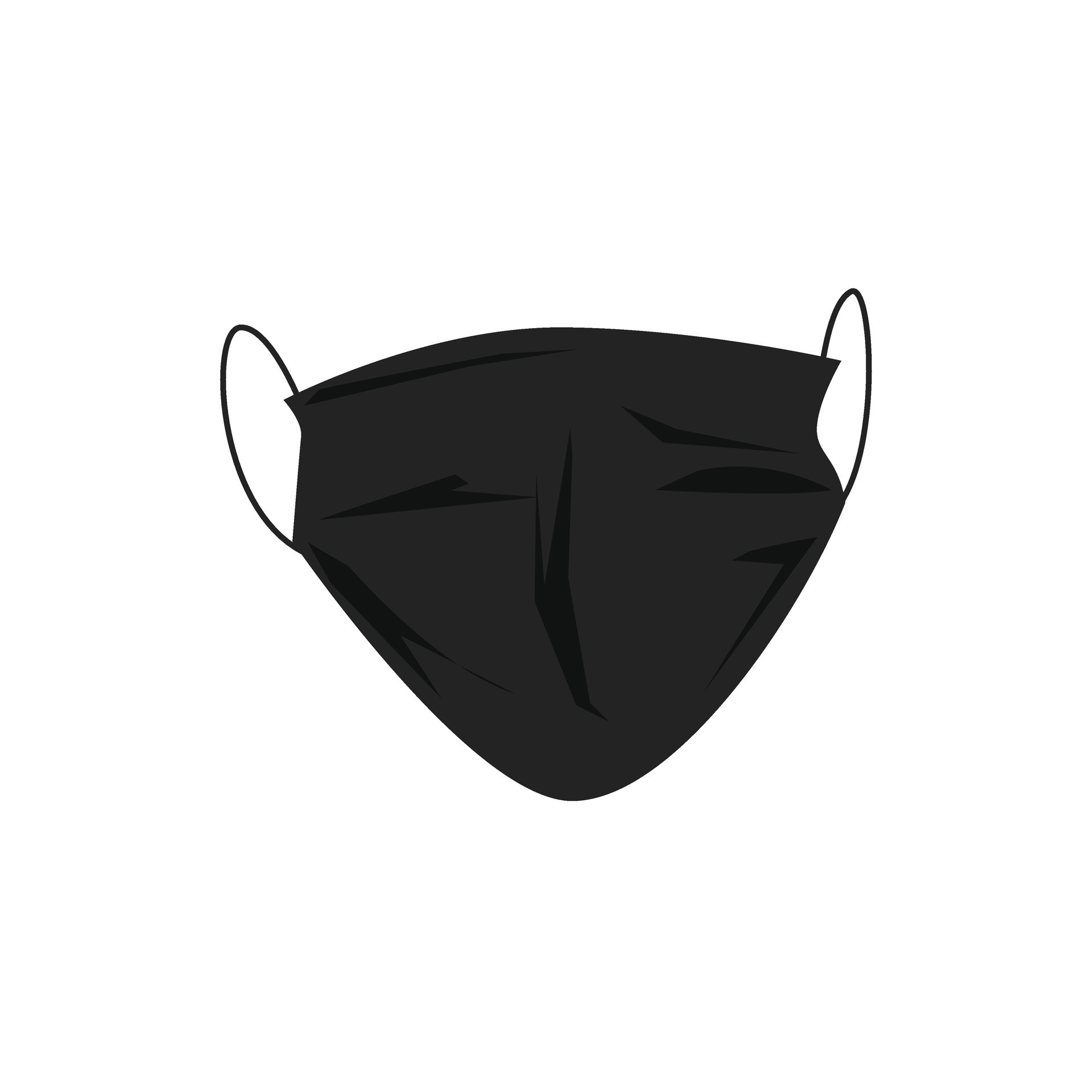 Medical face black mask icon set. Vector icon isolated on white