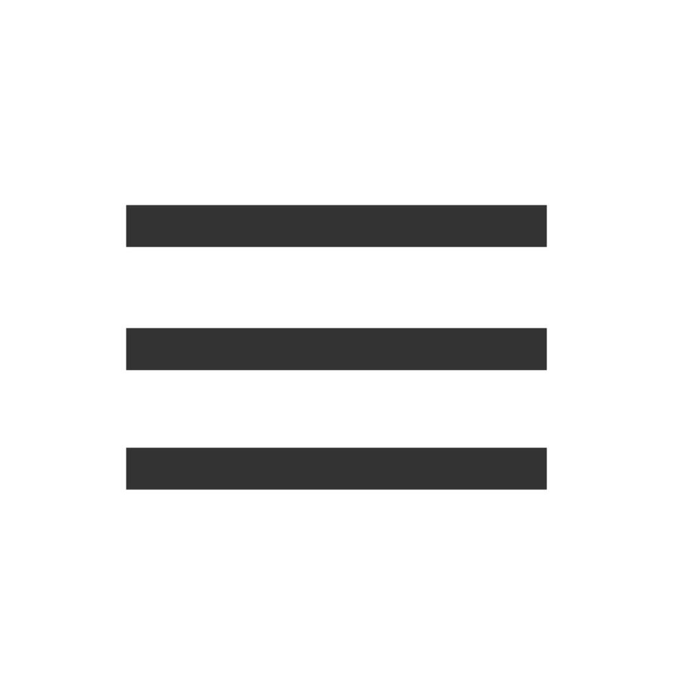 Hamburger menu bar flat icon for apps and websites vector