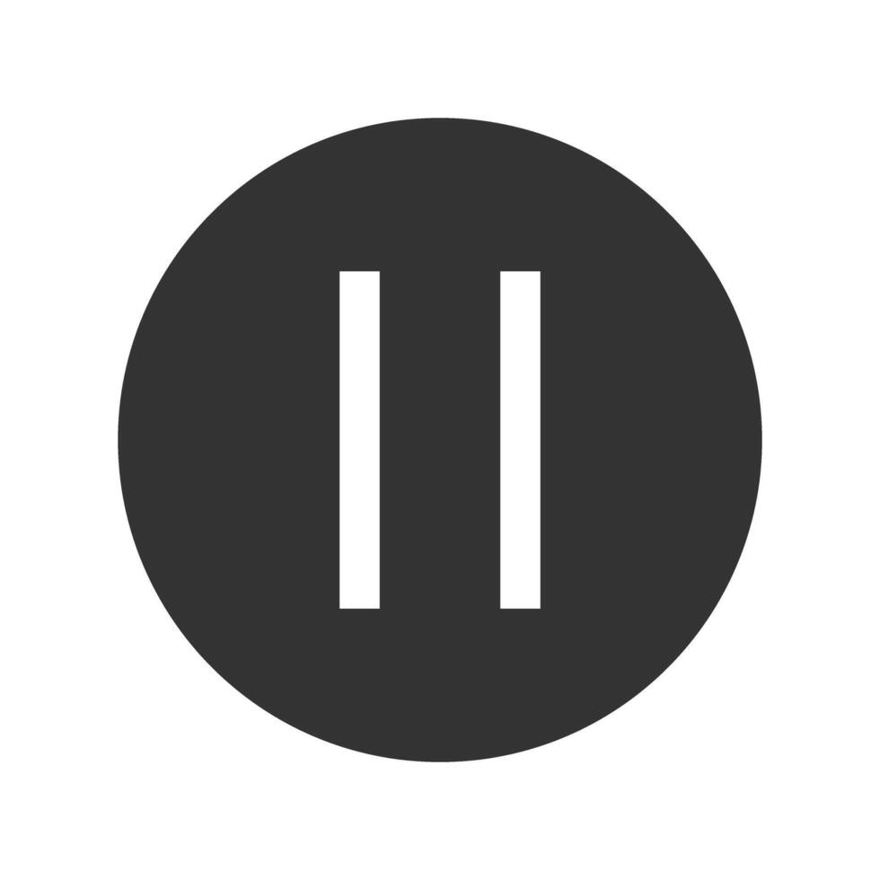 Pause sign. Dark gray icon on white background. Pause icon. vector