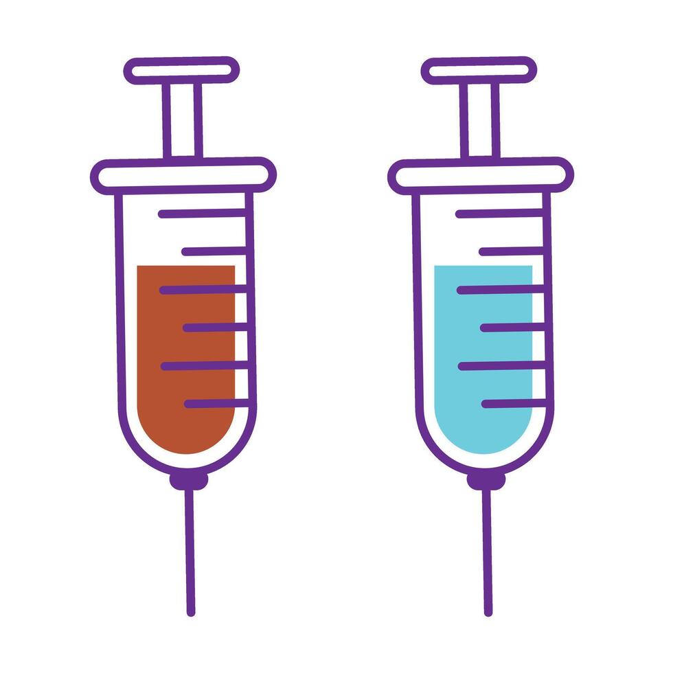 Vaccine and syringe elements. Injection vaccination icon, vector illustration