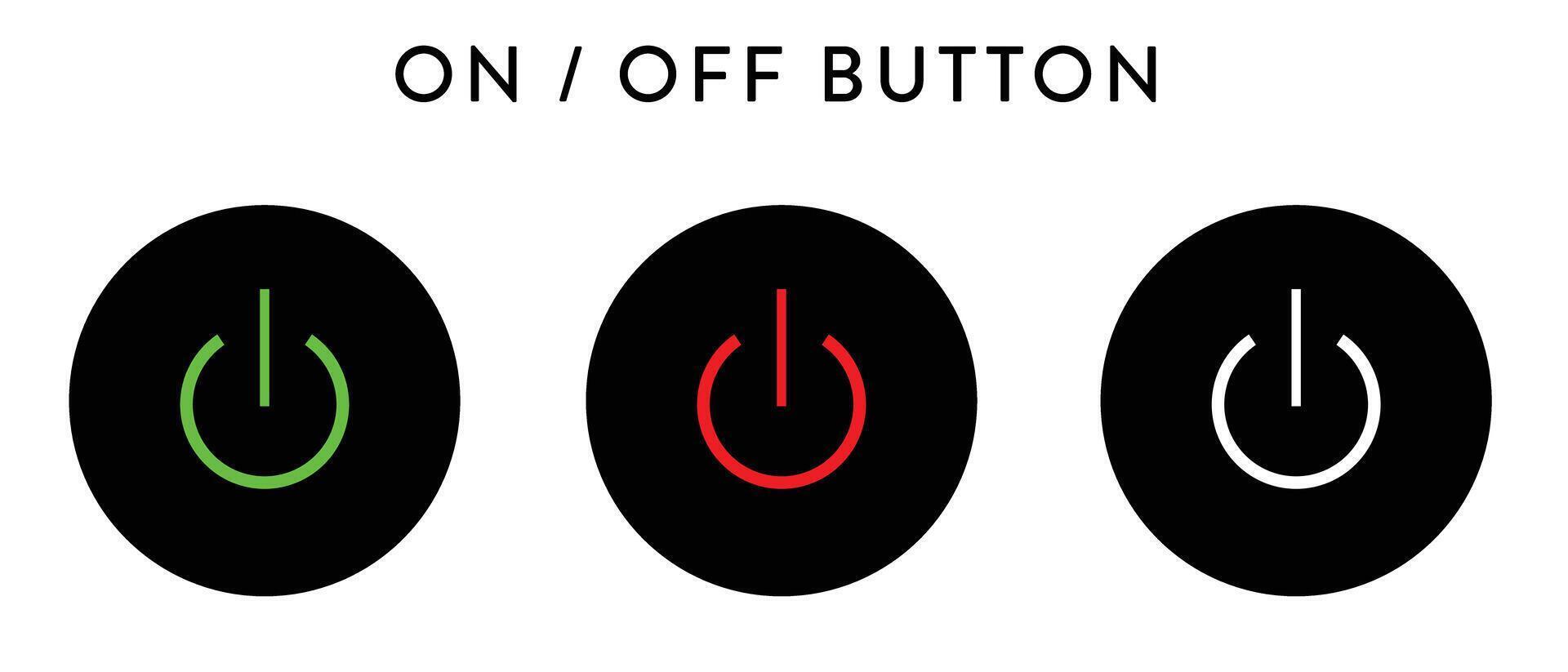 Buttons set icon on-off vector