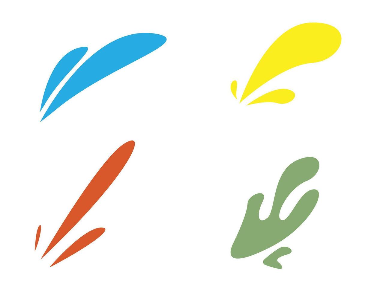 Set of modern abstract splat graphic elements. fluid shapes. Templates for design, flyers, or presentations. Vector. vector