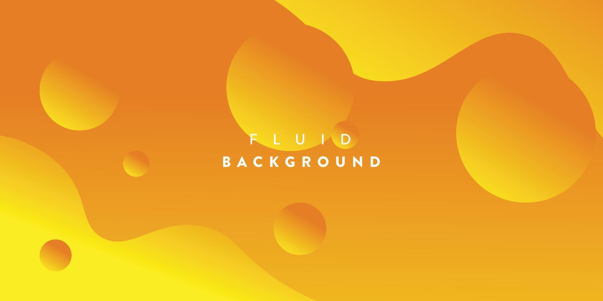 Abstract yellow orange fluid background vector