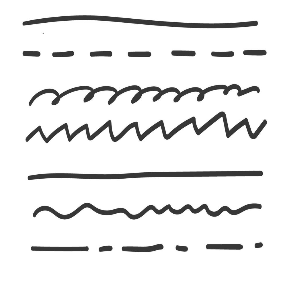 doodle hand drawn line set vector