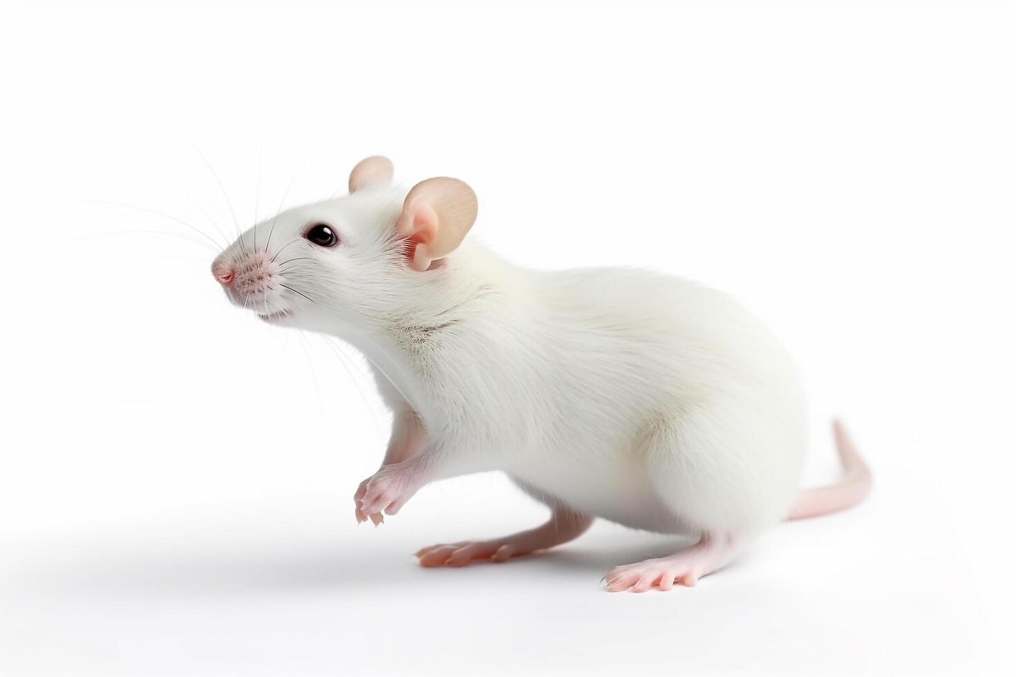 AI generated White rat isolate on white background.Generative Ai. photo