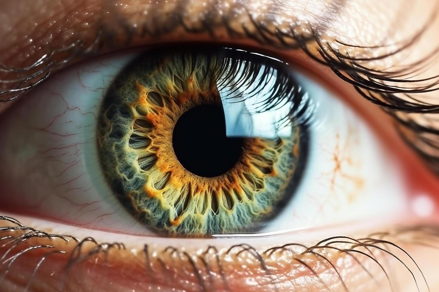 Macro beautiful eye.Generative Ai. photo