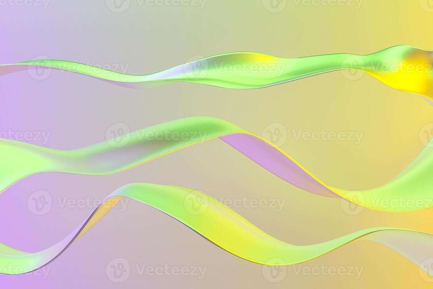 Yellow and Green Abstract Background With Wavy Lines. 3d rendering photo