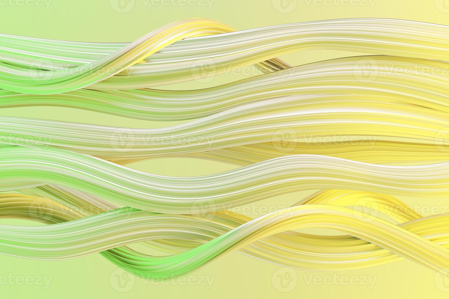 Yellow and Green Background With Wavy Lines. 3d rendering photo