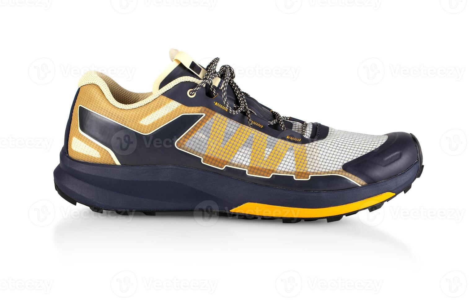 The Outdoors shoes for man for different activities, trail running, free running, fast climbing, hiking, studio shoot on white background photo