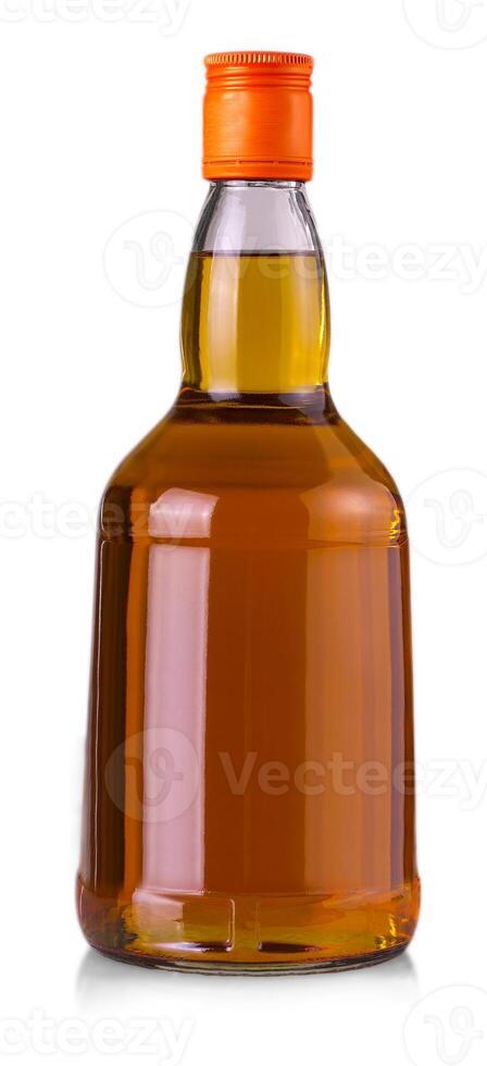 Whiskey bottle isolated on the white background with clipping path photo