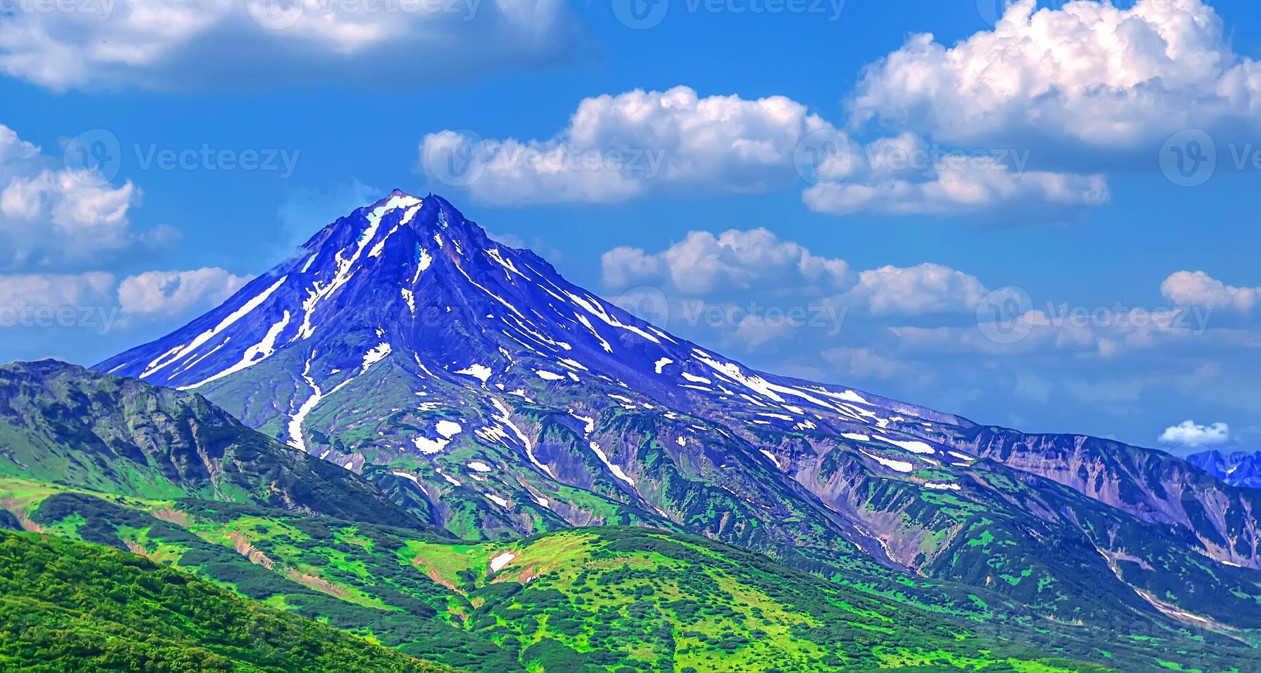 Typical sleeping volcano Vilyuchinsky volcano Russia, Kamchatka photo