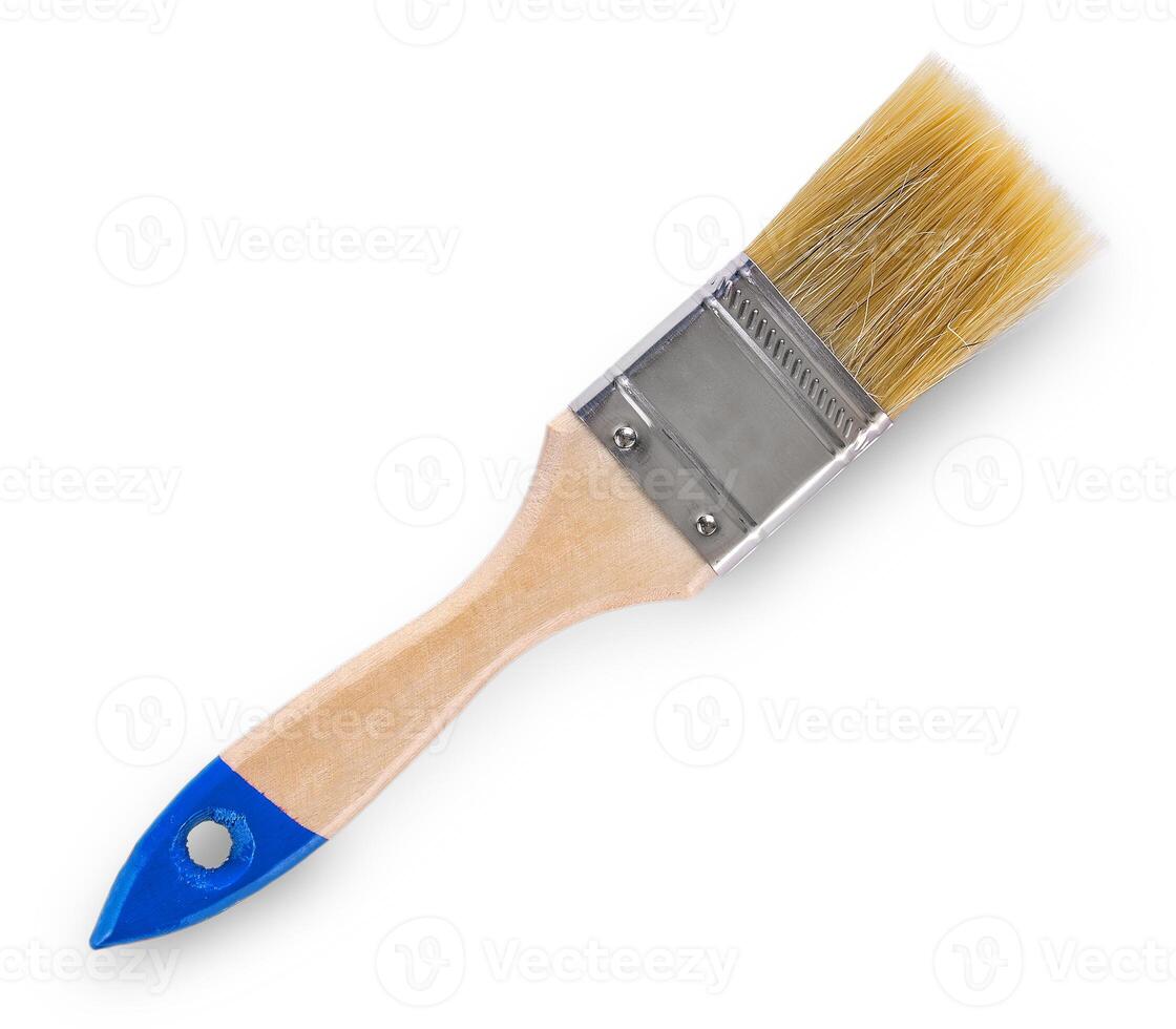 New paint brush isolated on a white background with clipping path photo