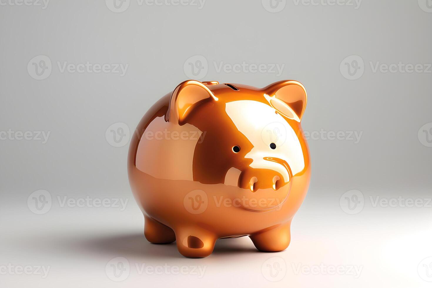 AI generated Glossy piggy bank. Concept of savings. AI generated photo