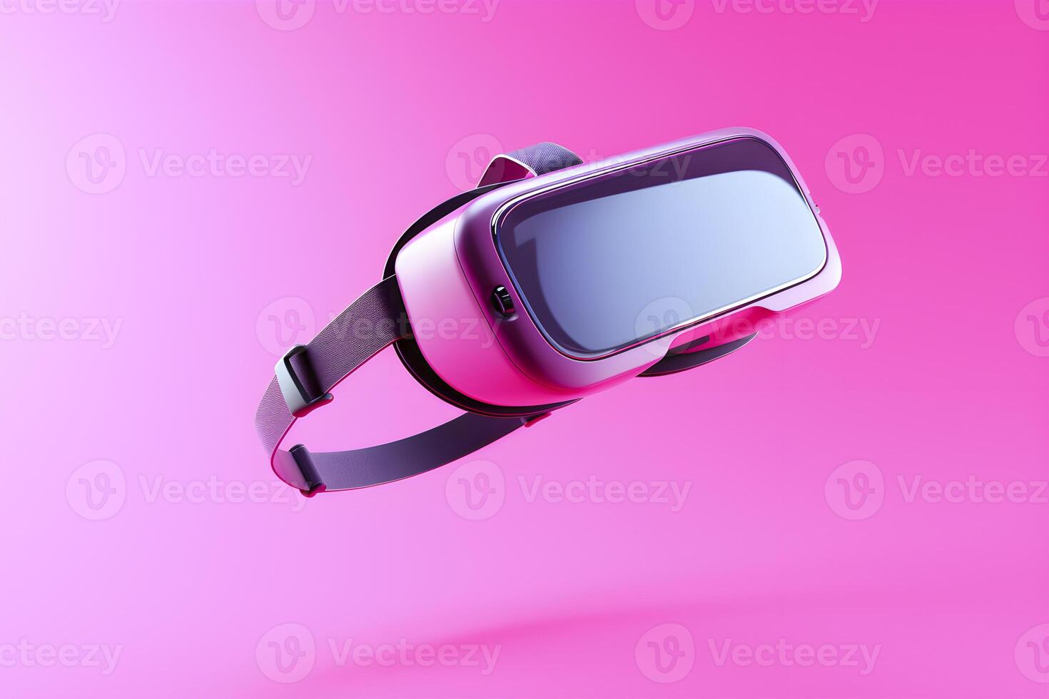 AI generated Pink and Black Virtual Reality Device Flying. AI generated photo