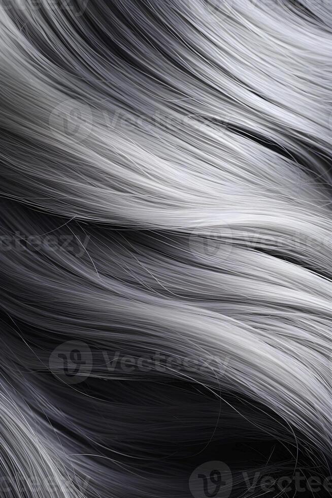 AI generated Close up texture of gray hair. Generative AI photo