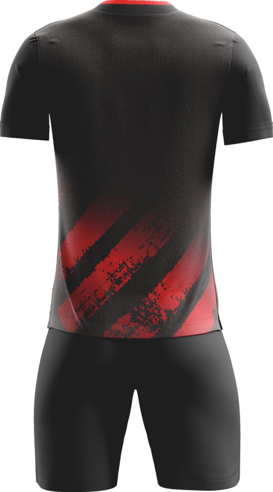 un fútbol jersey con rojo y negro rayas espalda ver png
