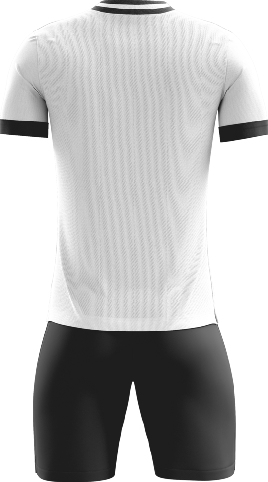 a soccer uniform on a transparent background back view png