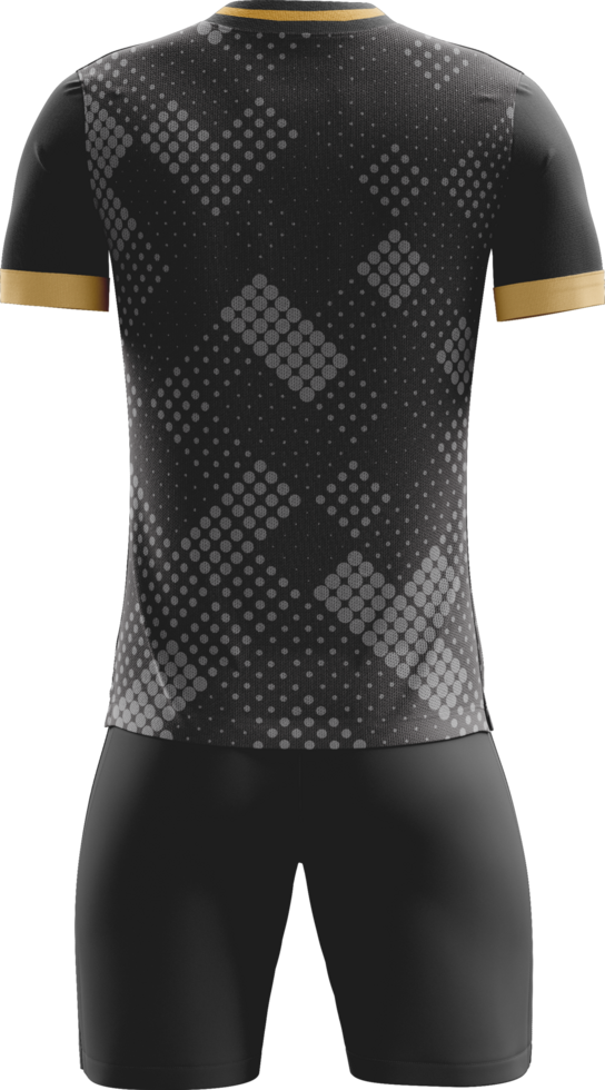 un fútbol jersey con un negro y oro diseño espalda ver png