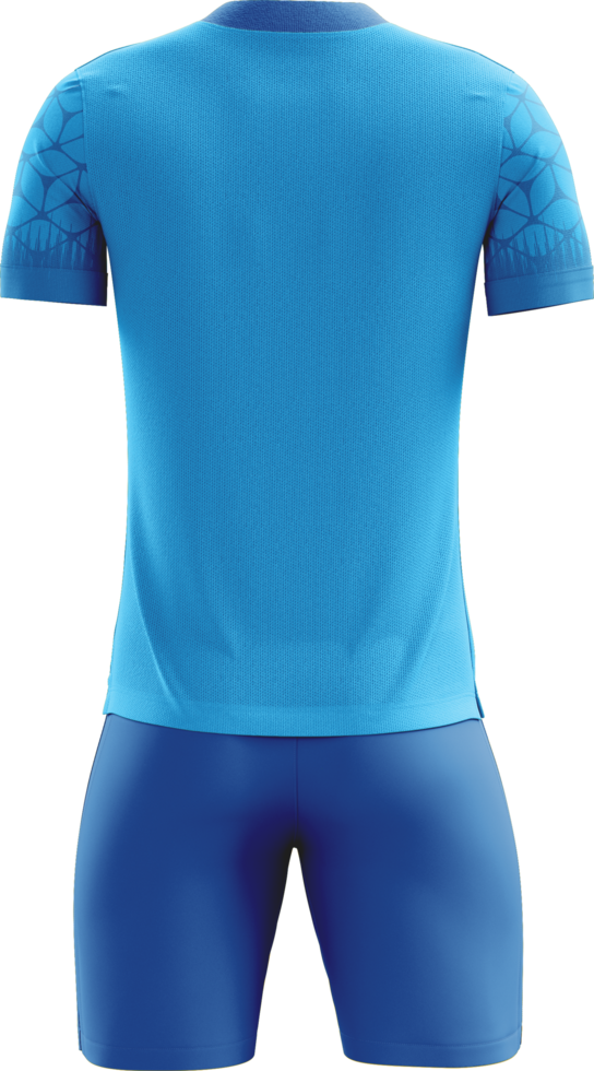 a blue soccer uniform on a transparent background png