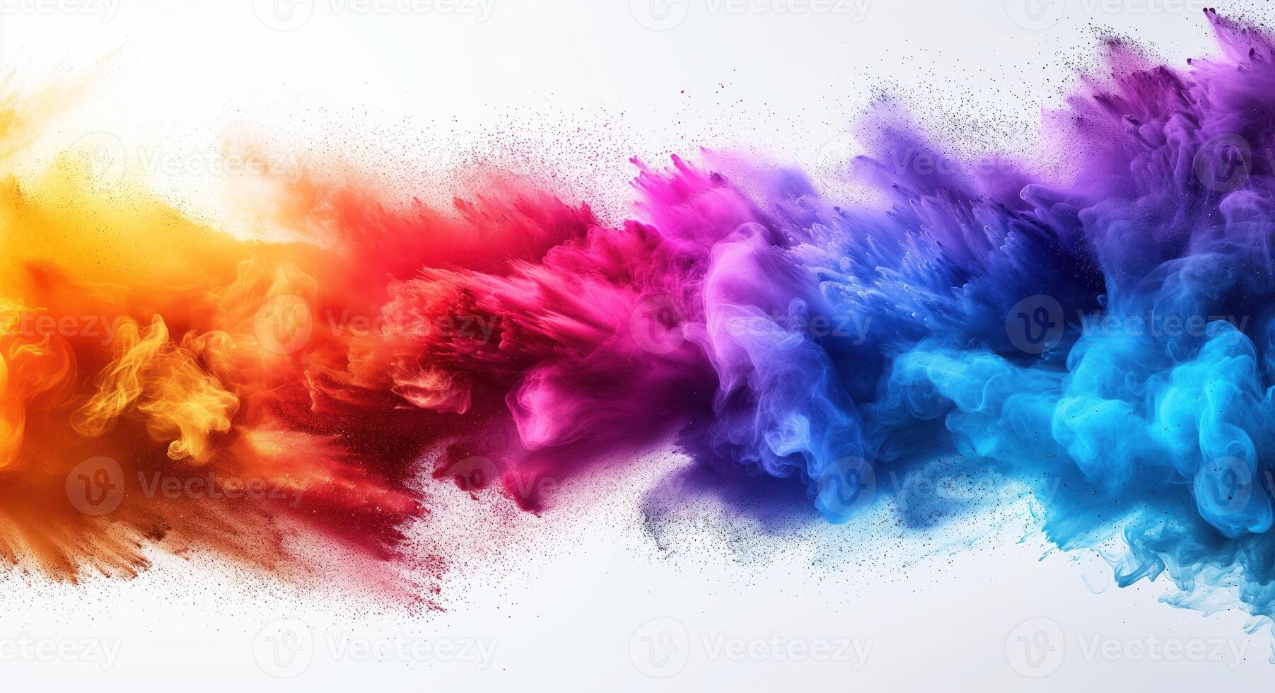 AI generated Color explosion colorful rainbow powder flight explosion photo