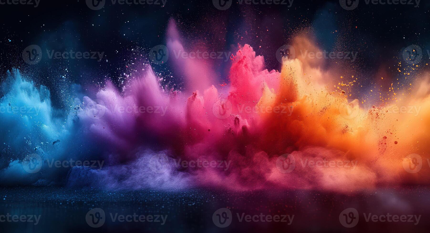 AI generated Color explosion colorful rainbow powder flight explosion photo