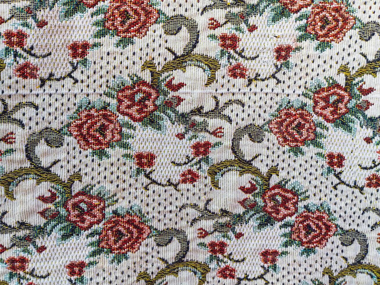 Vintage Flowers on the Fabric Texture Pattern photo