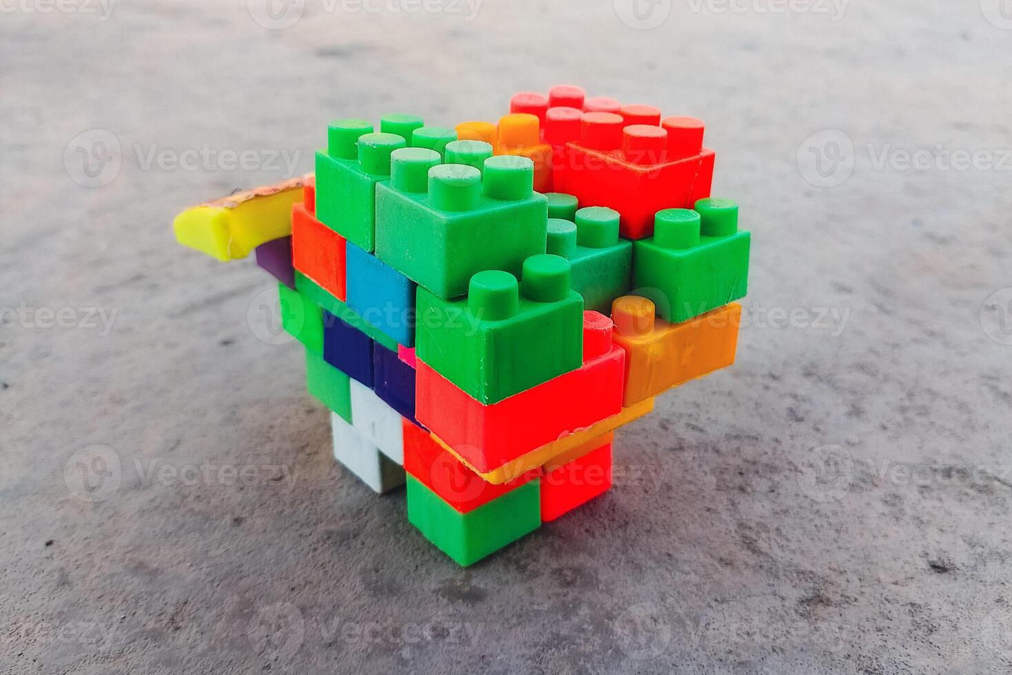 Randomly Made Design with Toy Building Blocks photo