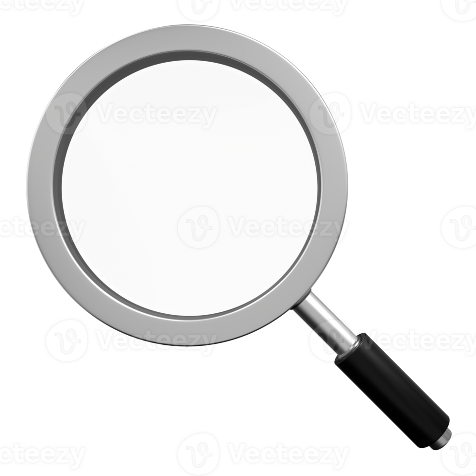 Magnifying glass. Magnifying glass 3d icon. Realistic magnifying glass. 3D render illustration png