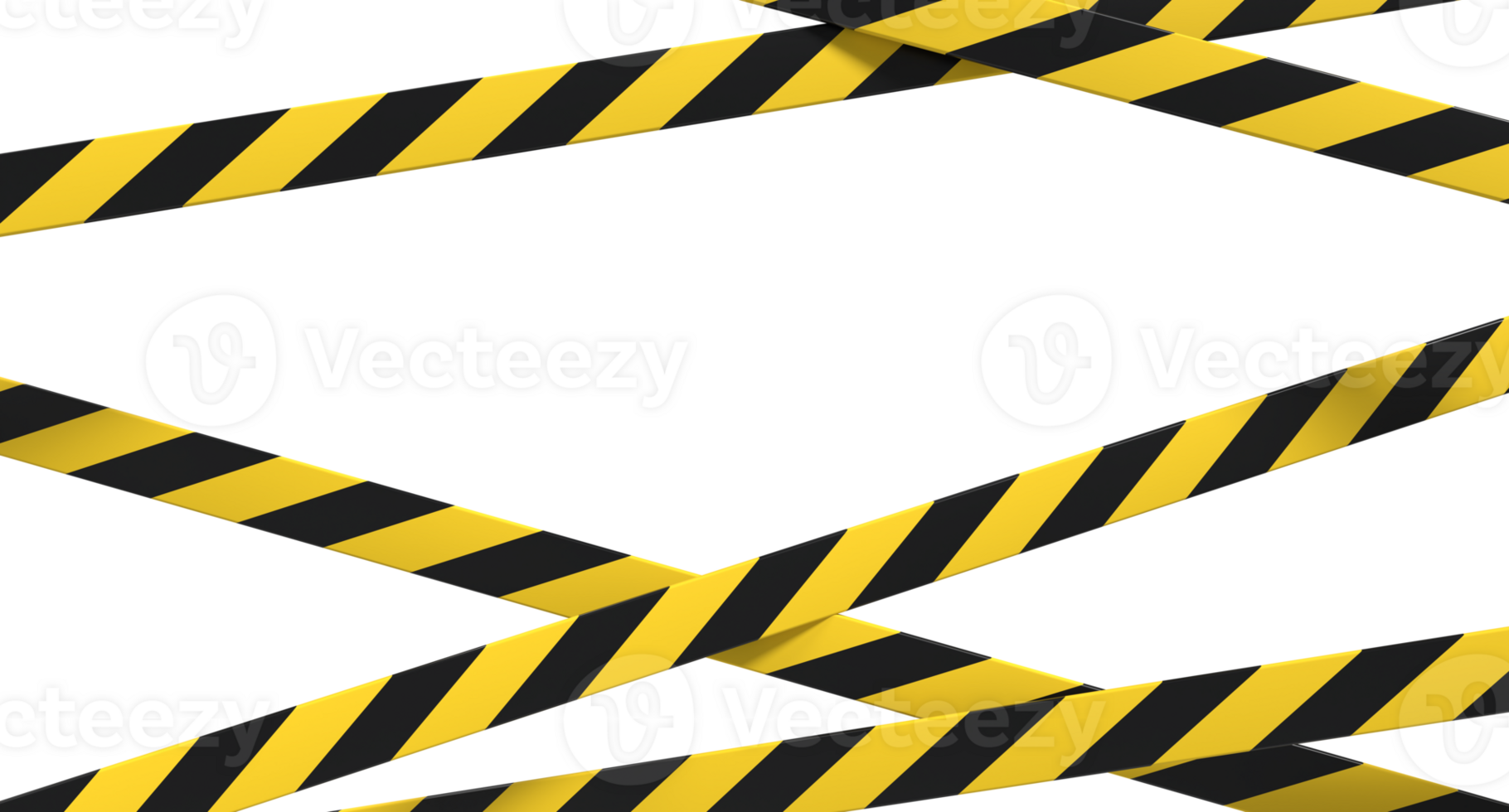 Warning tape and police line. Black and yellow line striped. Warning danger tape. Restriction tapes 3d rendering png