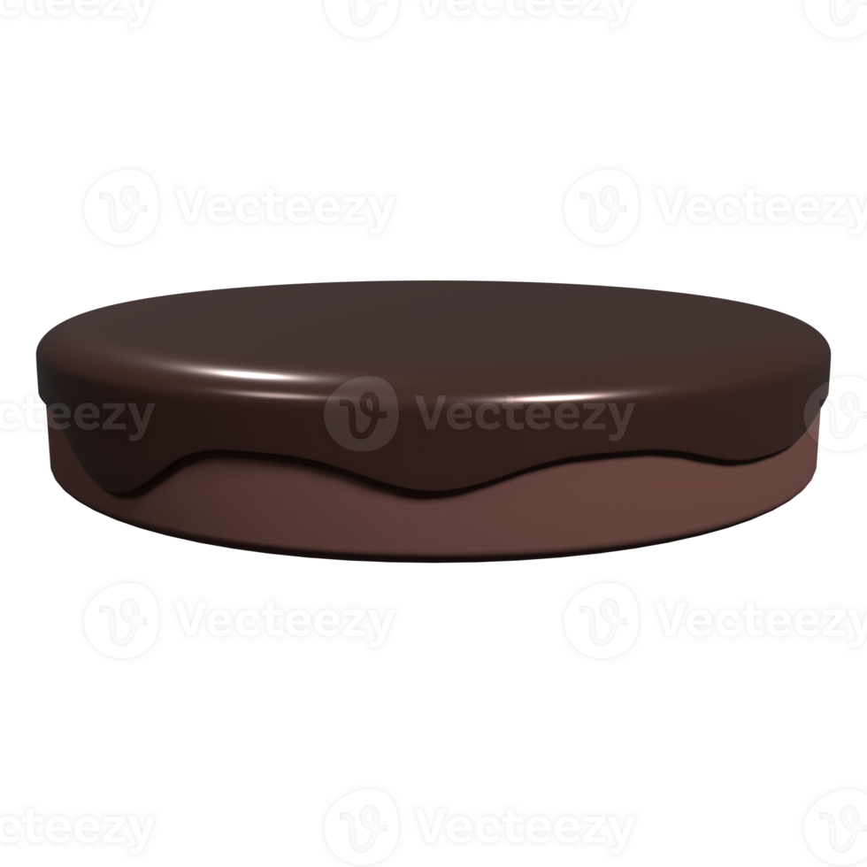 Chocolate stand podium. Chocolate podium with dripping melted. Product presentation. 3D rendering illustration png