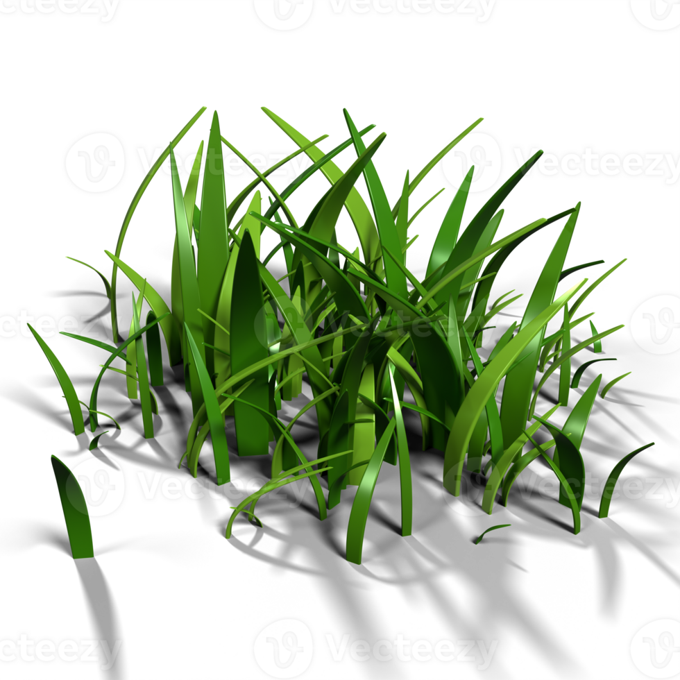 3D rendering of green grass. Nature grass cartoon. Green grass path isolated. 3D rendering illustration png