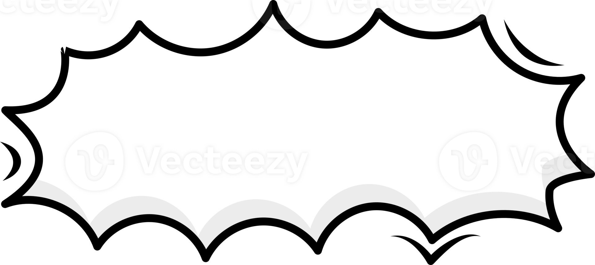 Black and white color speech bubble balloon, icon sticker memo keyword planner text box banner, flat png transparent element design