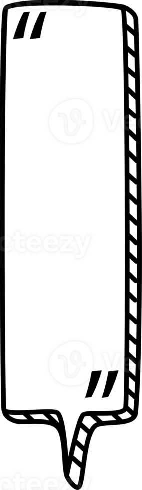 3d black and white color speech bubble balloon icon sticker memo keyword planner text box banner, flat png transparent element design