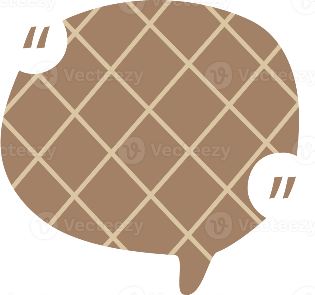 Colorful pastel brown color speech bubble balloon with quotation marks, icon sticker memo keyword planner text box banner, flat png transparent element design