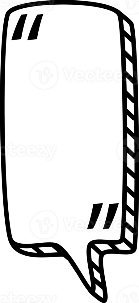 3d black and white color speech bubble balloon icon sticker memo keyword planner text box banner, flat png transparent element design