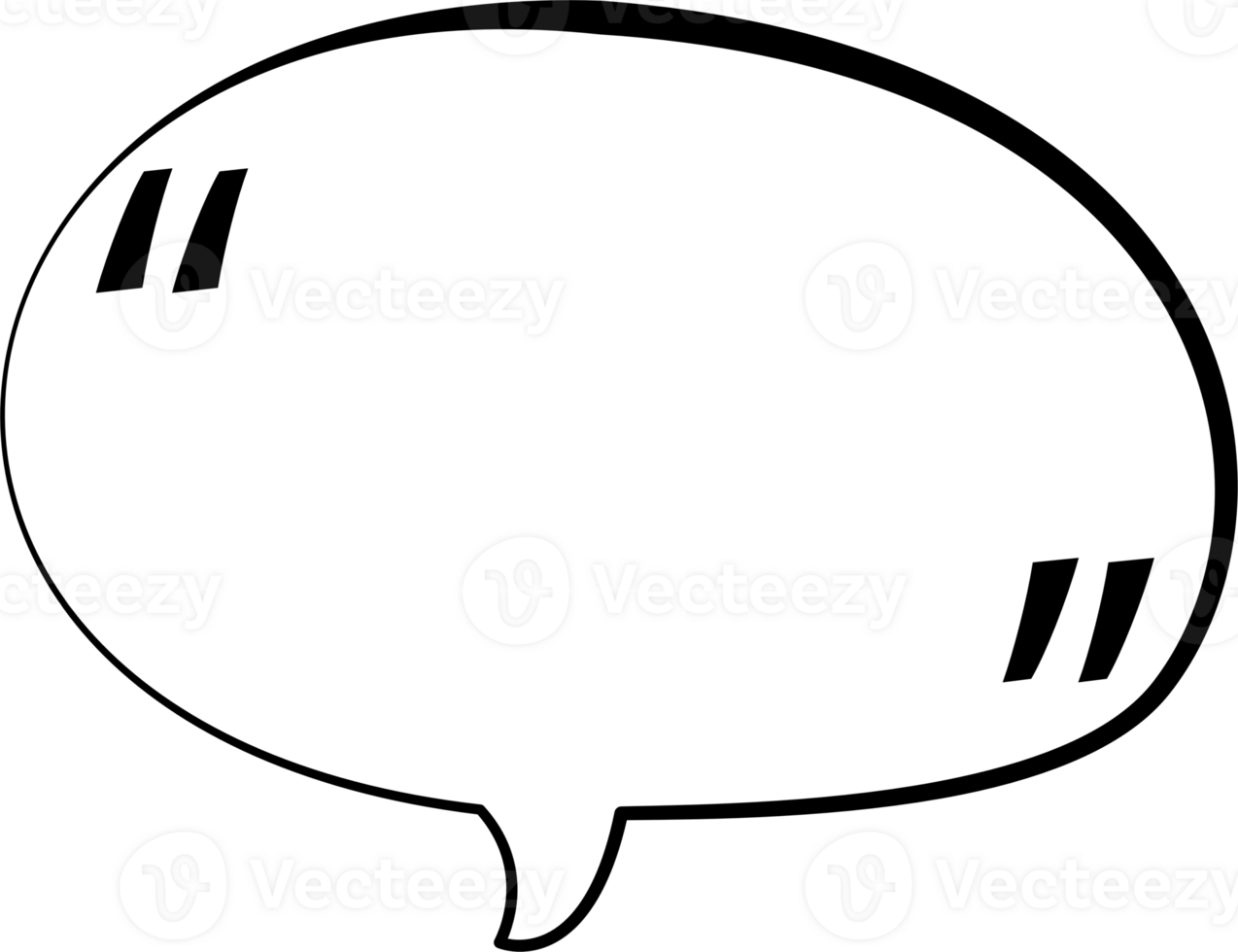 Black and white color speech bubble balloon with quotation marks, icon sticker memo keyword planner text box banner, flat png transparent element design