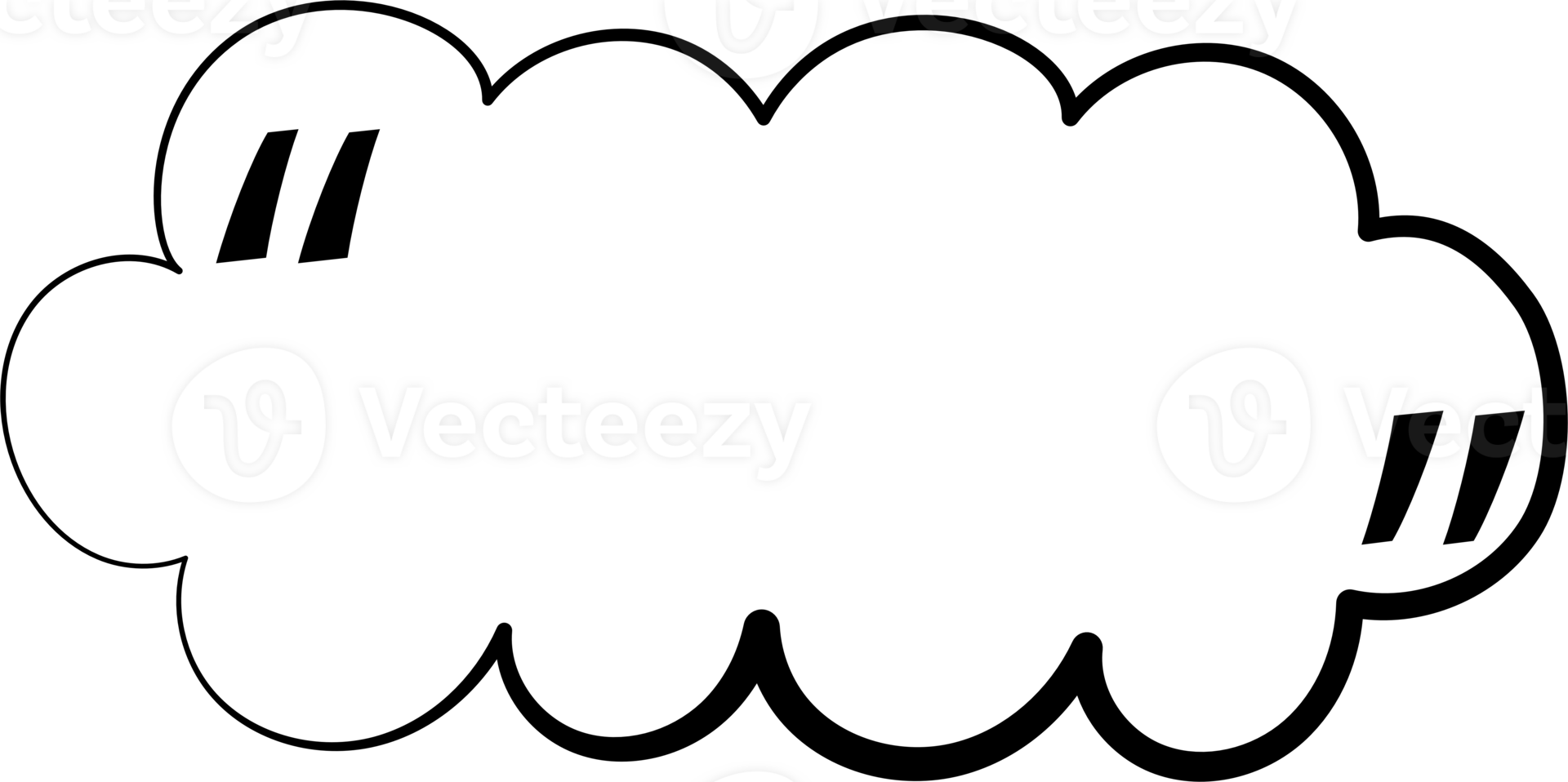 Black and white color speech bubble balloon with quotation marks, icon sticker memo keyword planner text box banner, flat png transparent element design