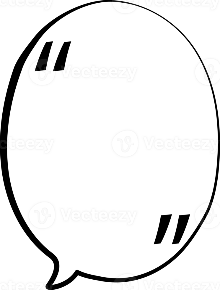 Black and white color speech bubble balloon with quotation marks, icon sticker memo keyword planner text box banner, flat png transparent element design