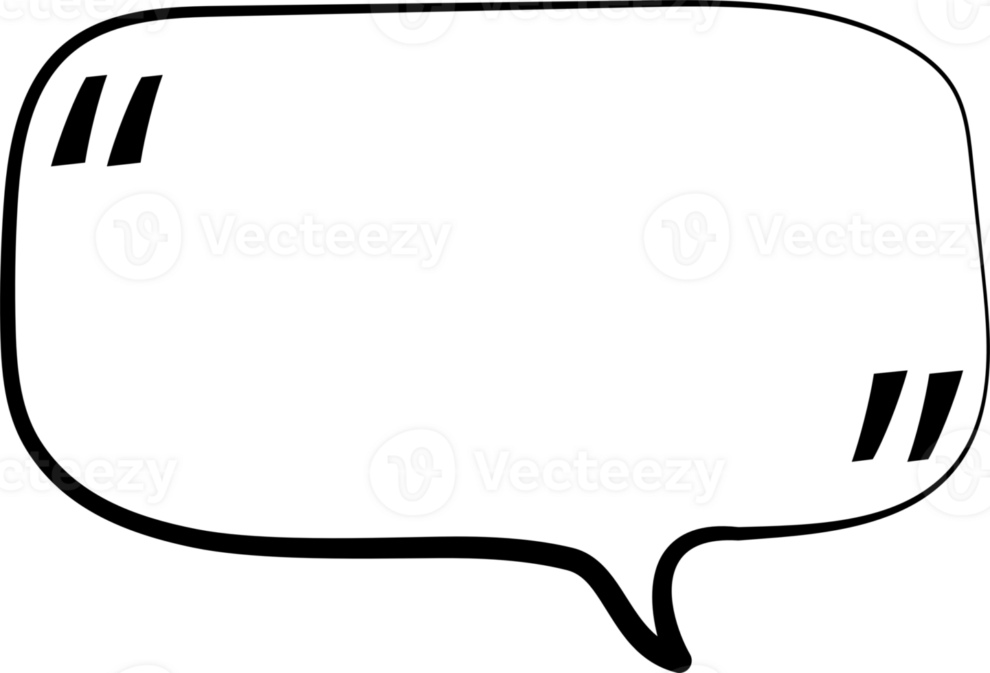 Black and white color speech bubble balloon with quotation marks, icon sticker memo keyword planner text box banner, flat png transparent element design