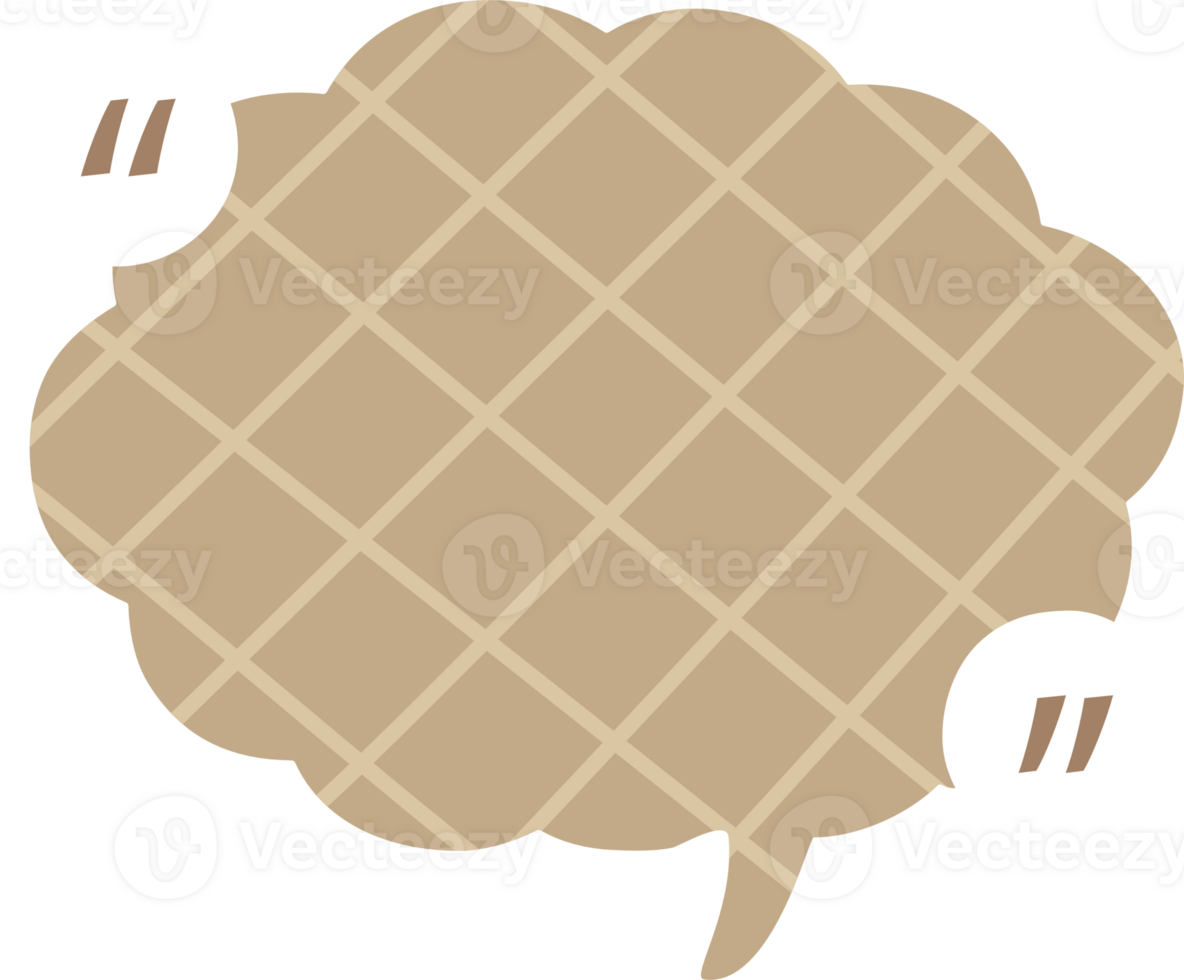 Colorful pastel brown color speech bubble balloon with quotation marks, icon sticker memo keyword planner text box banner, flat png transparent element design