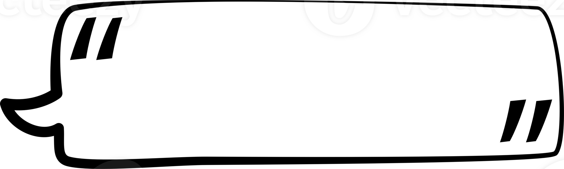 Black and white color speech bubble balloon with quotation marks, icon sticker memo keyword planner text box banner, flat png transparent element design