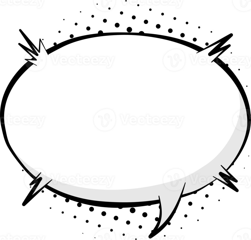 Black and white color Pop art polka dots halftone speech bubble balloon icon sticker memo keyword planner text box banner, flat png transparent element design