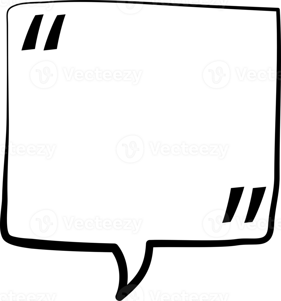 Black and white color speech bubble balloon with quotation marks, icon sticker memo keyword planner text box banner, flat png transparent element design