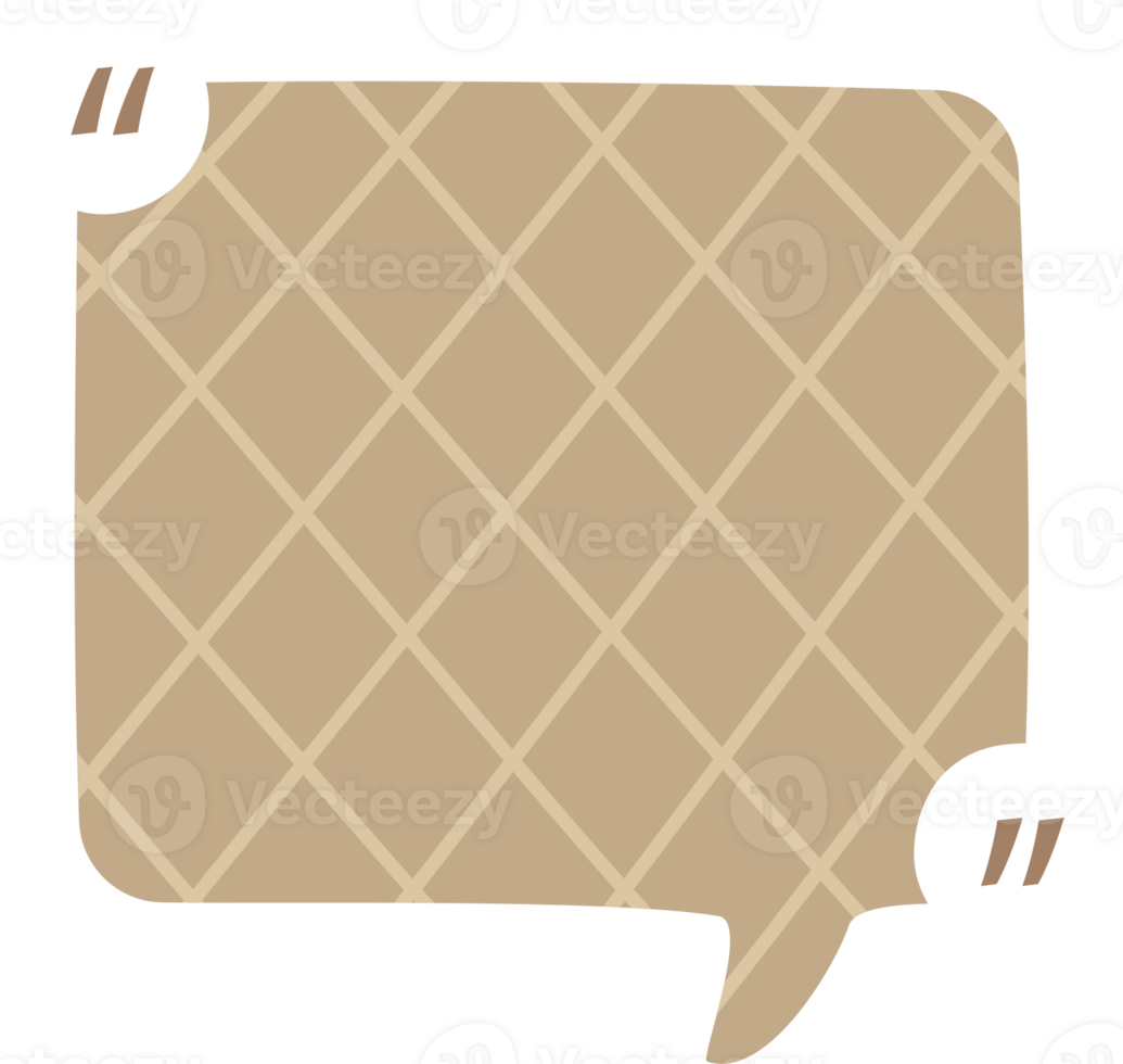 Colorful pastel brown color speech bubble balloon with quotation marks, icon sticker memo keyword planner text box banner, flat png transparent element design