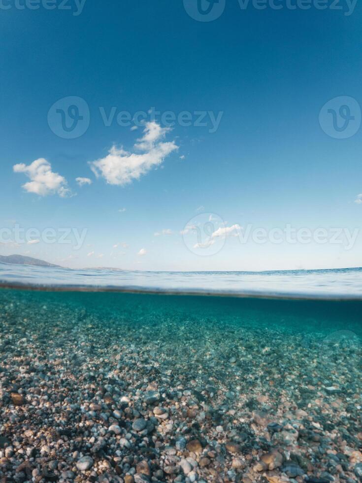 Calm Ocean With Cloudy Sky photo