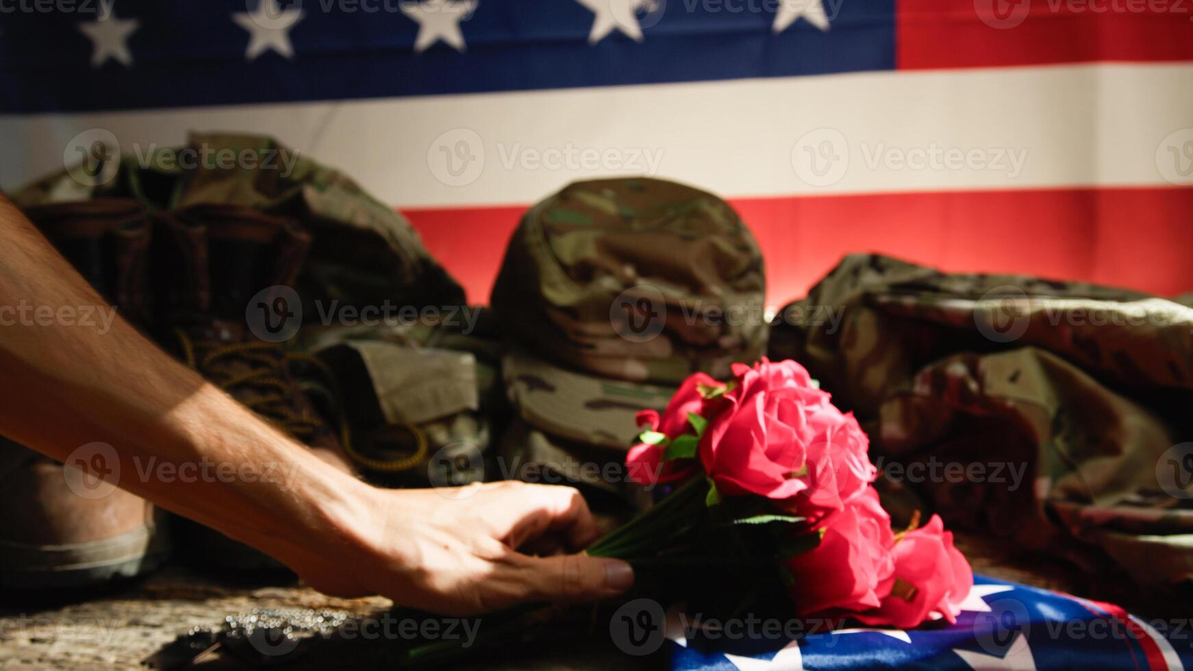 Red roses for veteran's day photo