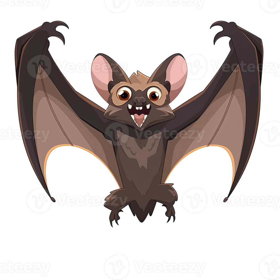 AI generated An illustration of a small brown bat png