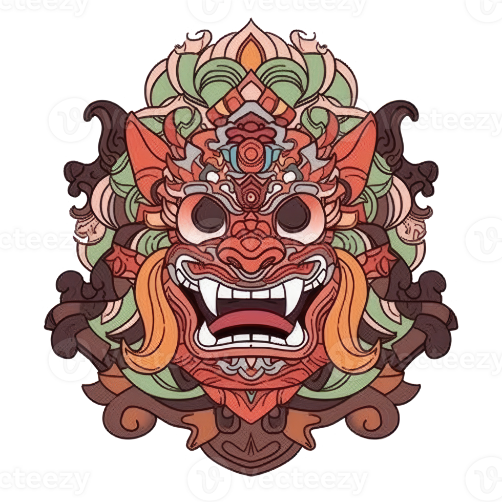 AI generated An illustration of a Barong, mythic creature png