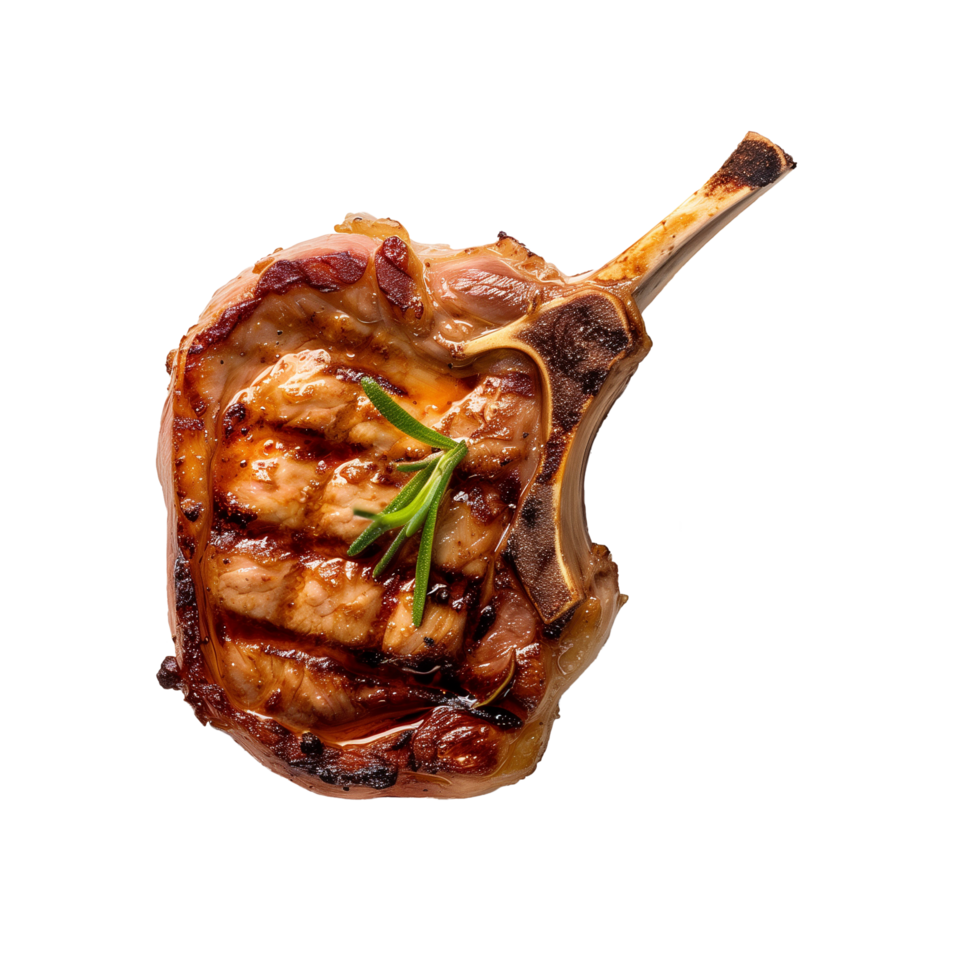 AI generated Grill pork chop Isolated on transparent background png
